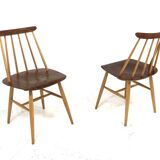 Set of 2 Scandinavian "Fanett" chairs by Ilmari Tapiovaara, Sweden, 1960