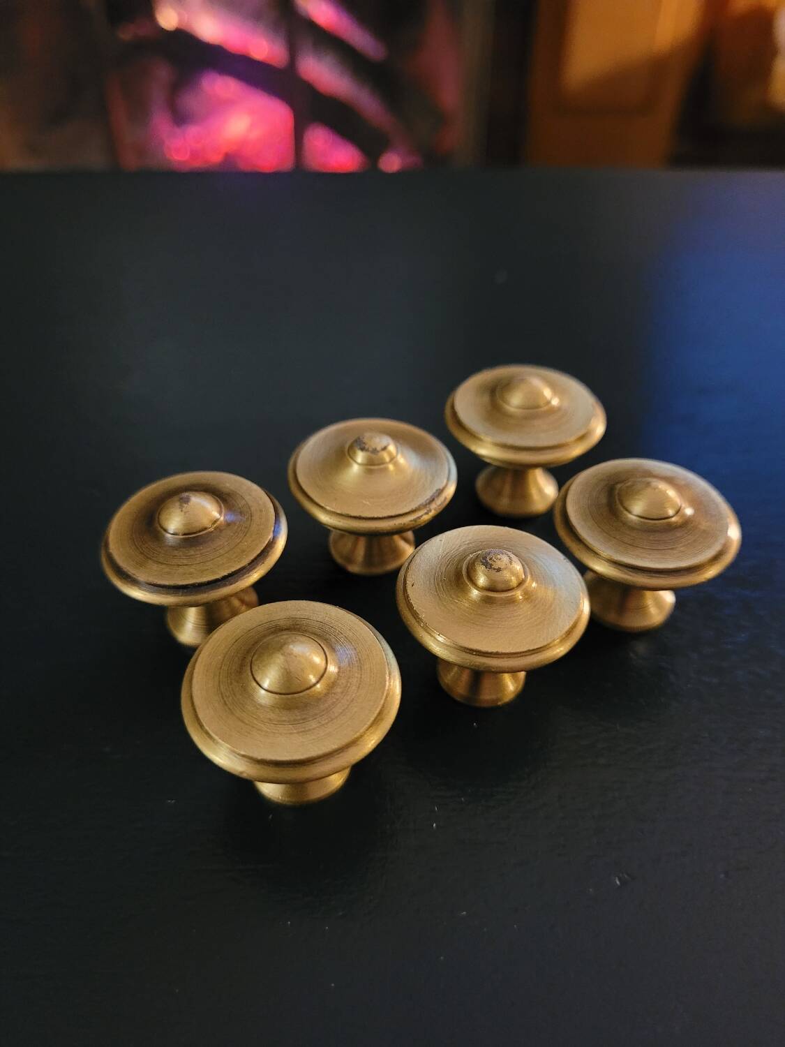 Patinated brass furniture knobs 25mm