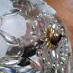 Chandelier crystal décor polished flowers, vintage 1950 style art deco