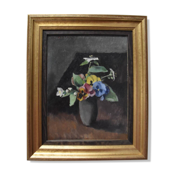 Oil on canvas "A bouquet of flowers in a vase", Maurice Asselin (1882-1947) 1942
