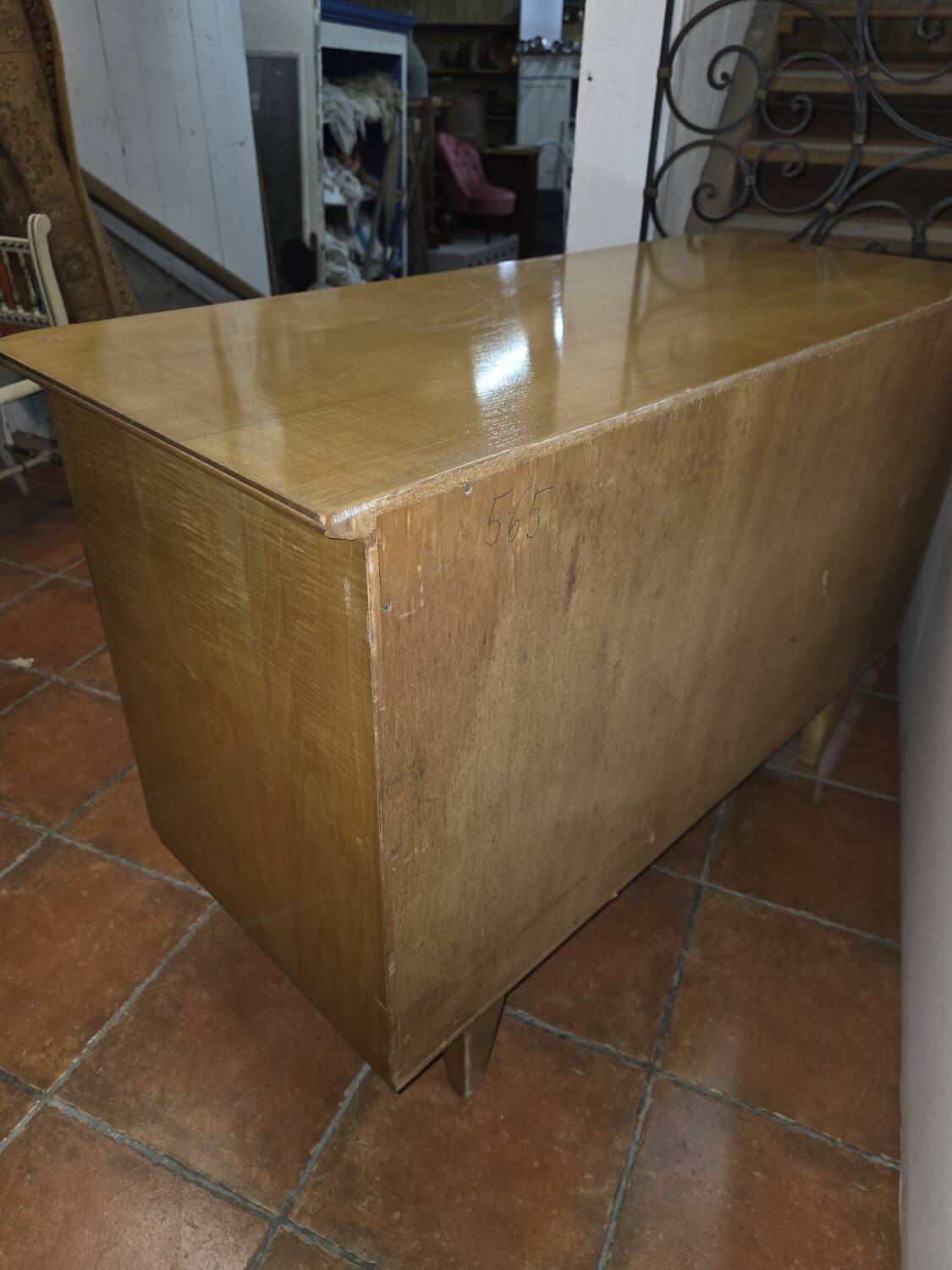 Vintage elm commode from the 1960s.