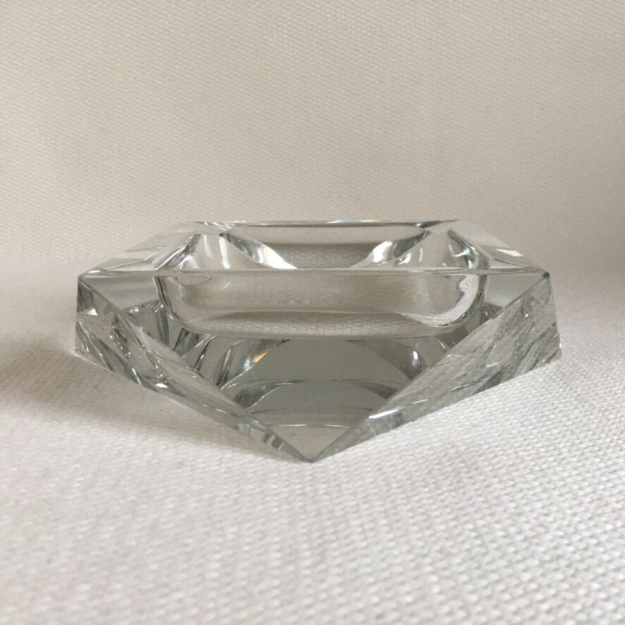 Art Deco glass ashtray in the shape of a prism