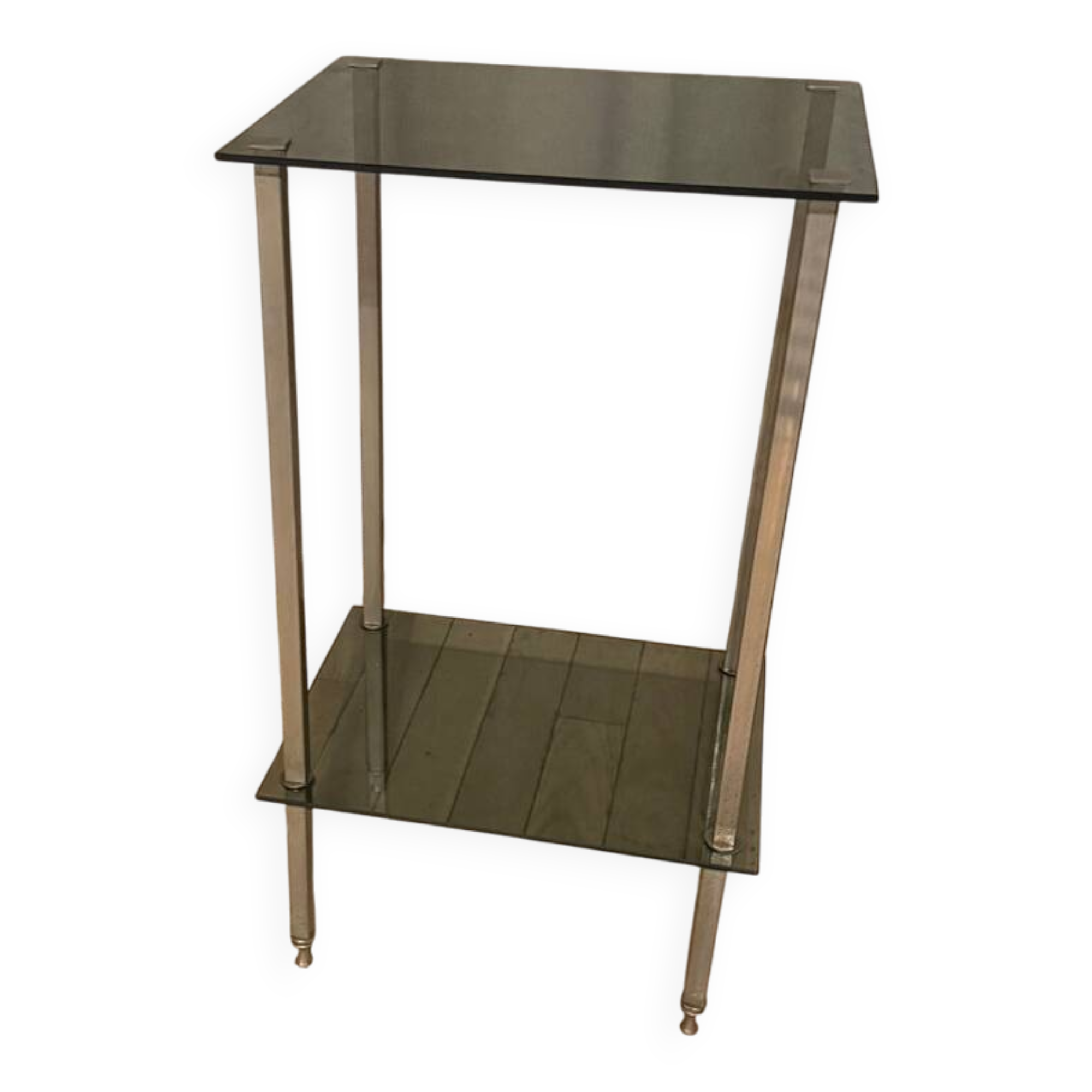 Smoked glass side table from the 1970s.