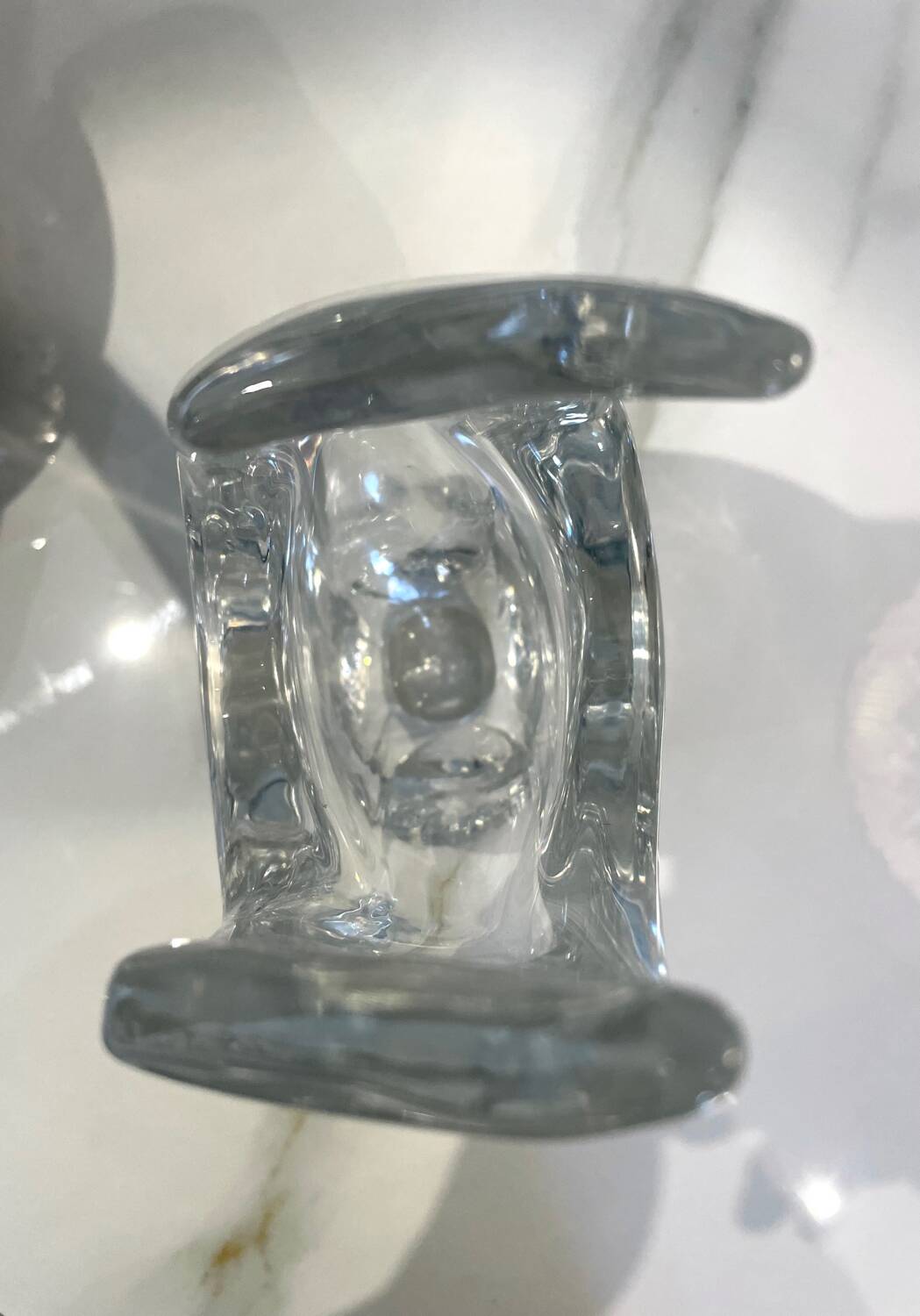 Asymmetrical crystal vase by Schneider from the 1960s - 1970s.