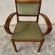 Pair of green velvet bridge armchairs