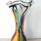 Vase in multicolored glass, Murano, 70 years
