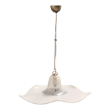 Postmodern white murano glass pendant marked la murrina, italy 1980s