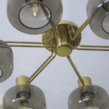 Large brass and glass chandelier by Hans-Agne Jakobsson, Sweden 1960s
