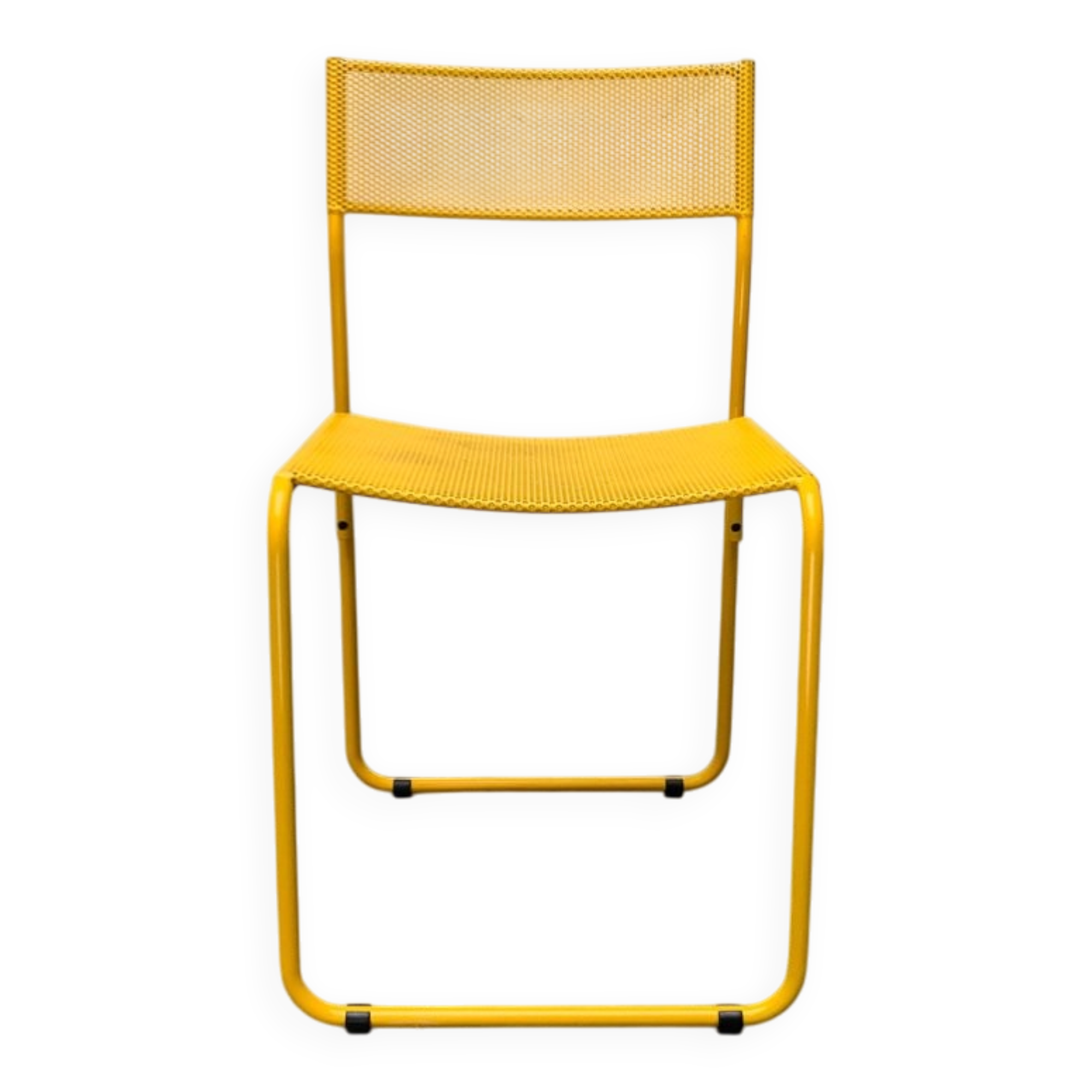 Italian perforated metal chair from the mid-century space age, 1960s.