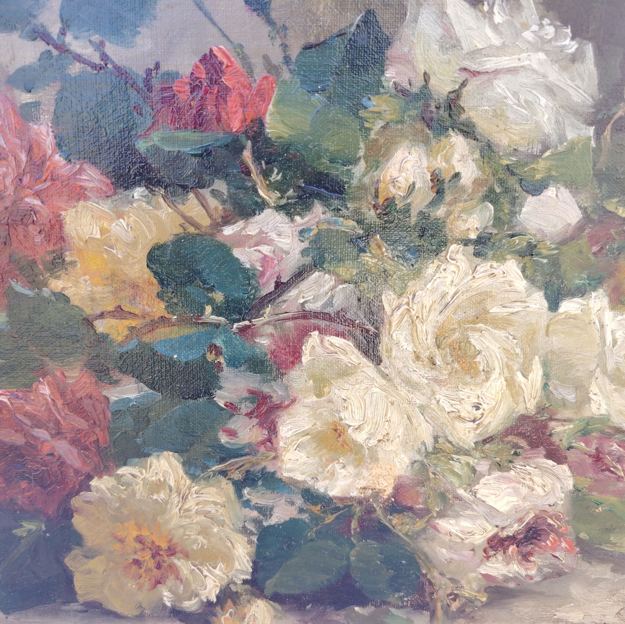 Oil on canvas, bouquet of flowers, signed Blondel.