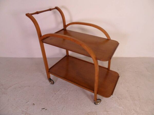 Chariot vintage en chêne du milieu du siècle