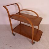 Vintage Mid century oak trolley