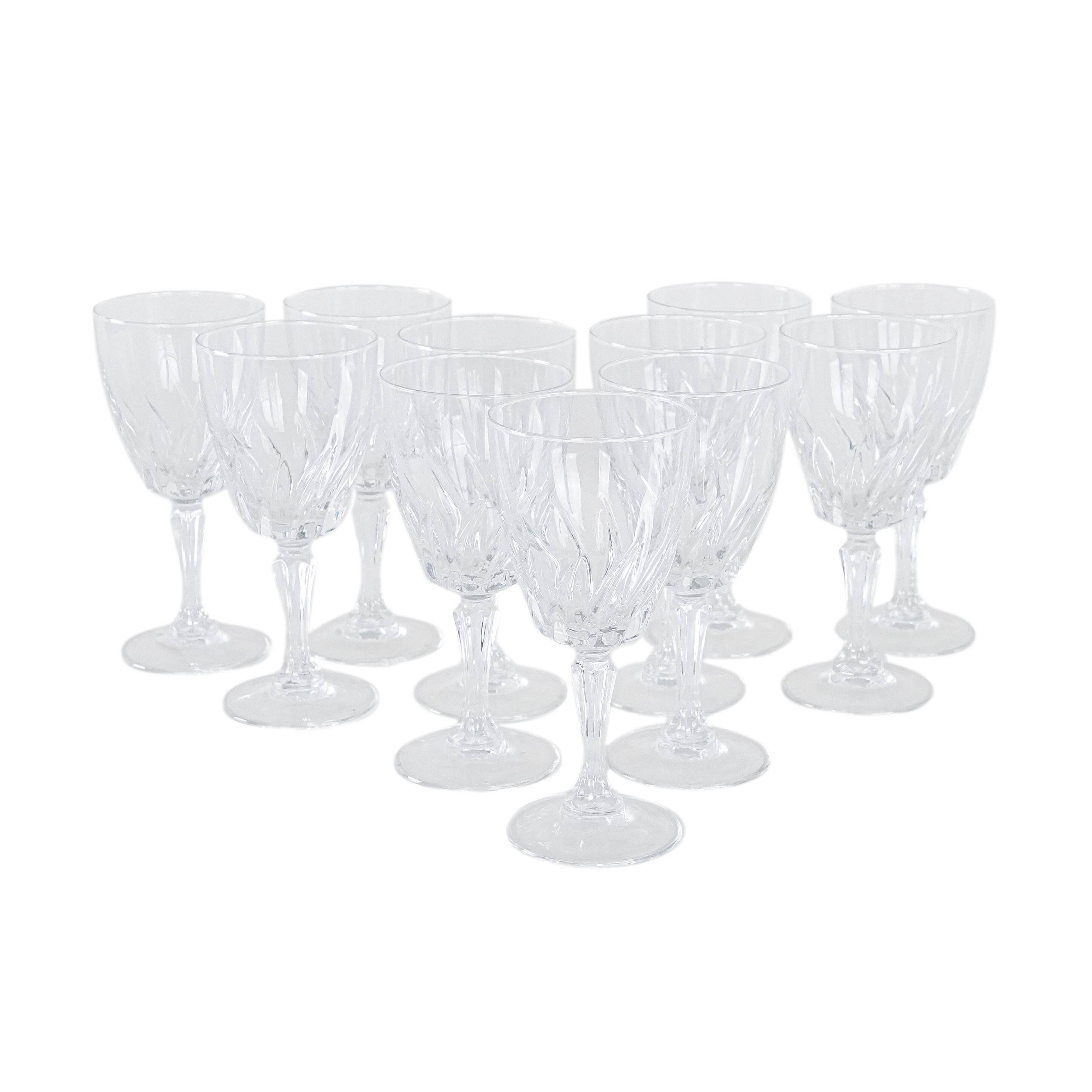 Set of crystal glasses, Danish design, 1970s, manufactured in Denmark