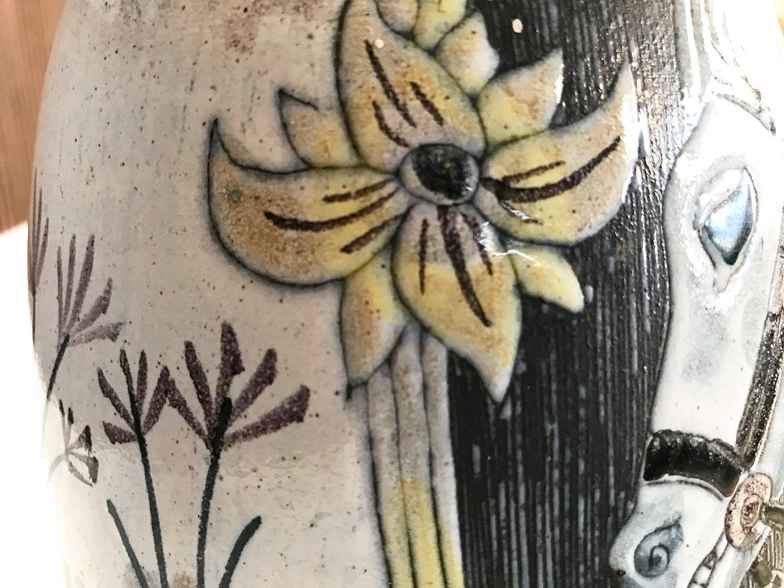 Swedish glazed ceramic table lamp by Marian Zawadzki for Tilgmans Keramik, 1957