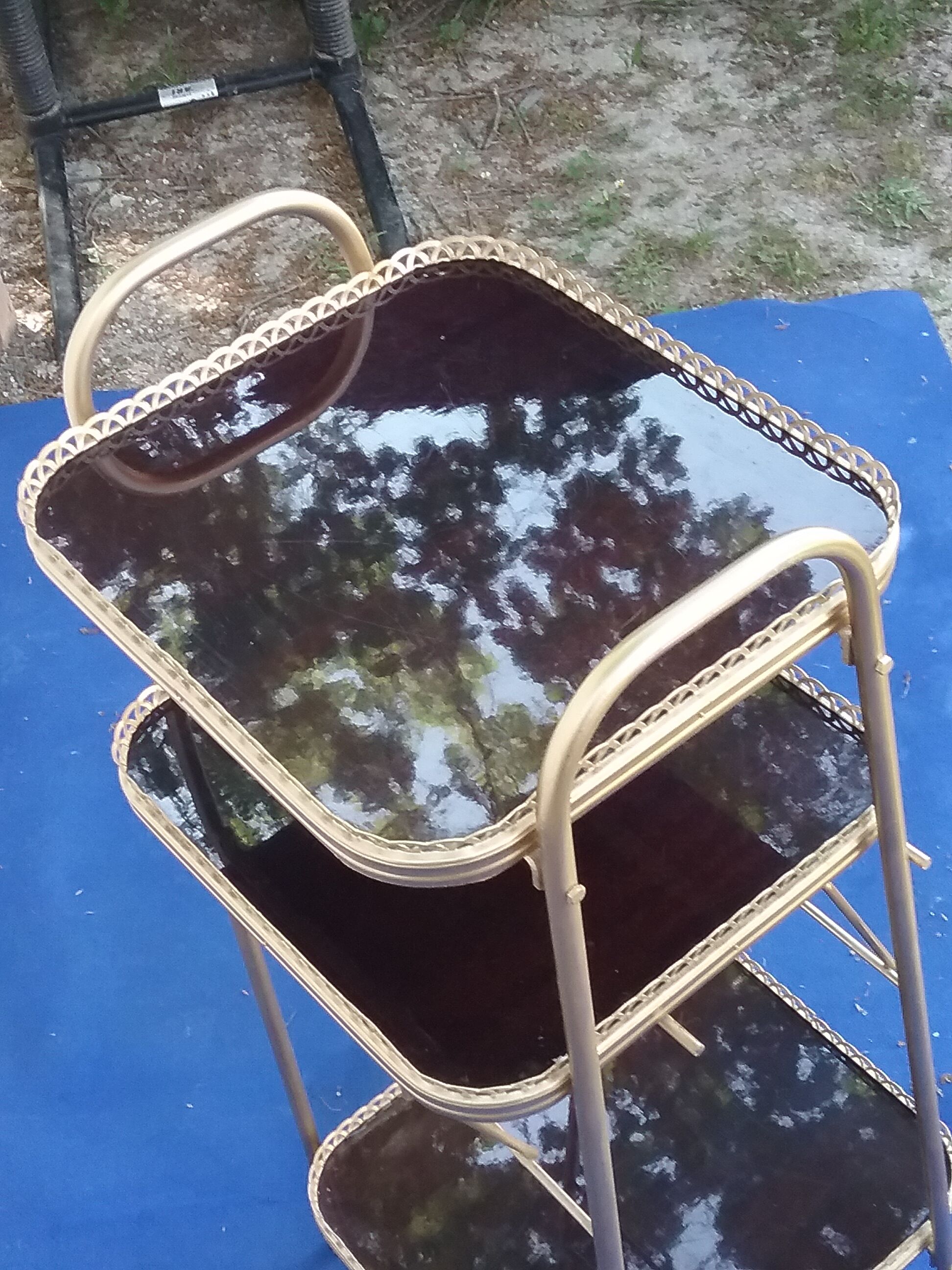 Vintage gold metal shelf