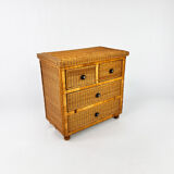 Rattan chest of drawers 1970s