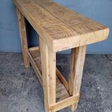 Brutalist console solid wood