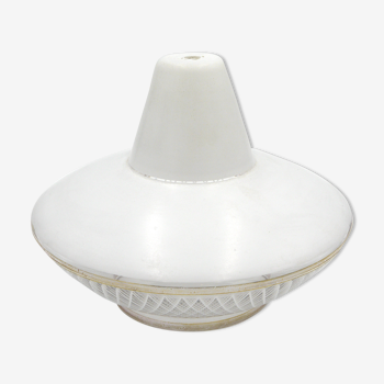 White saucer lamp