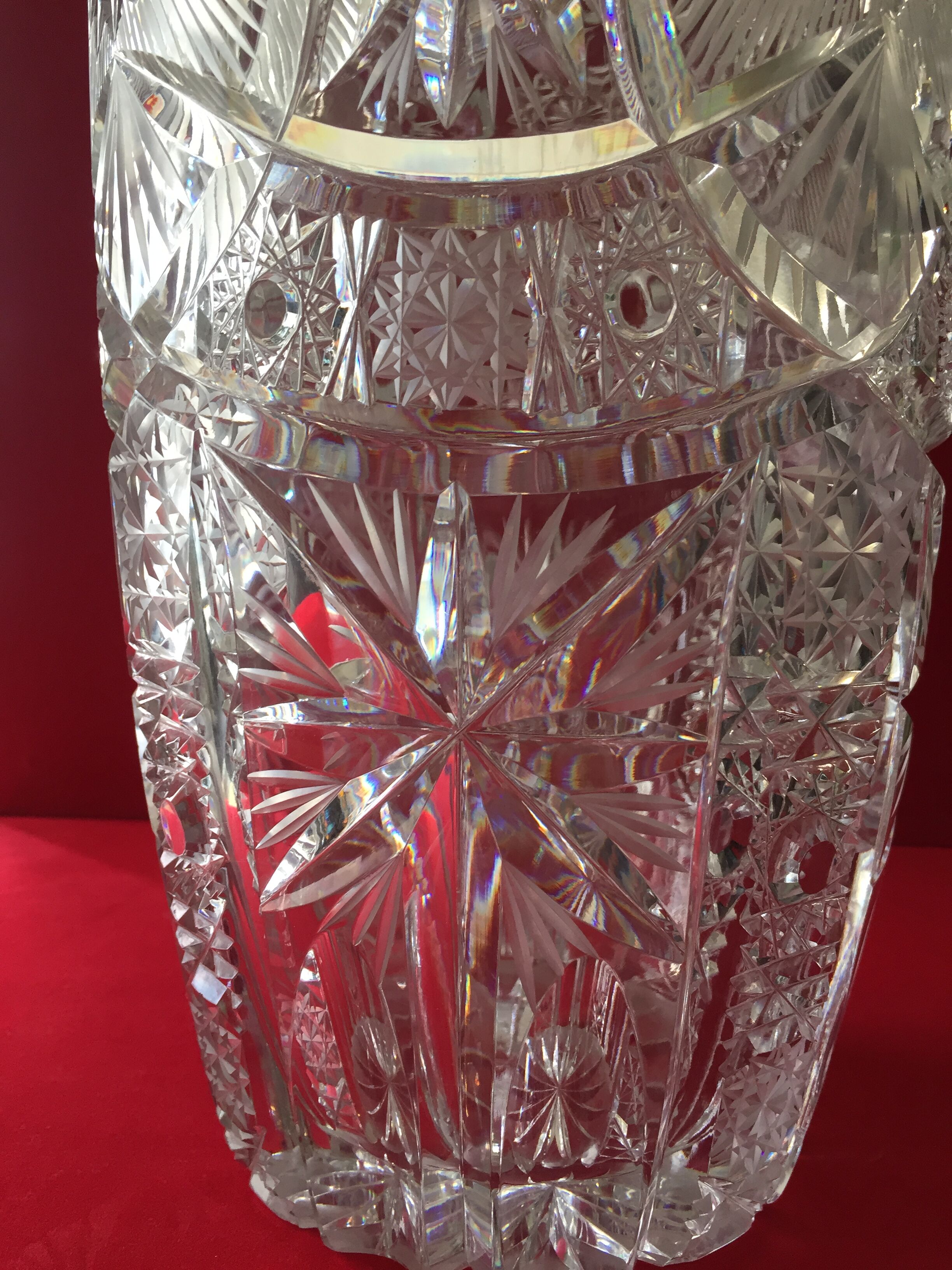 Vintage bohemian cut crystal vase