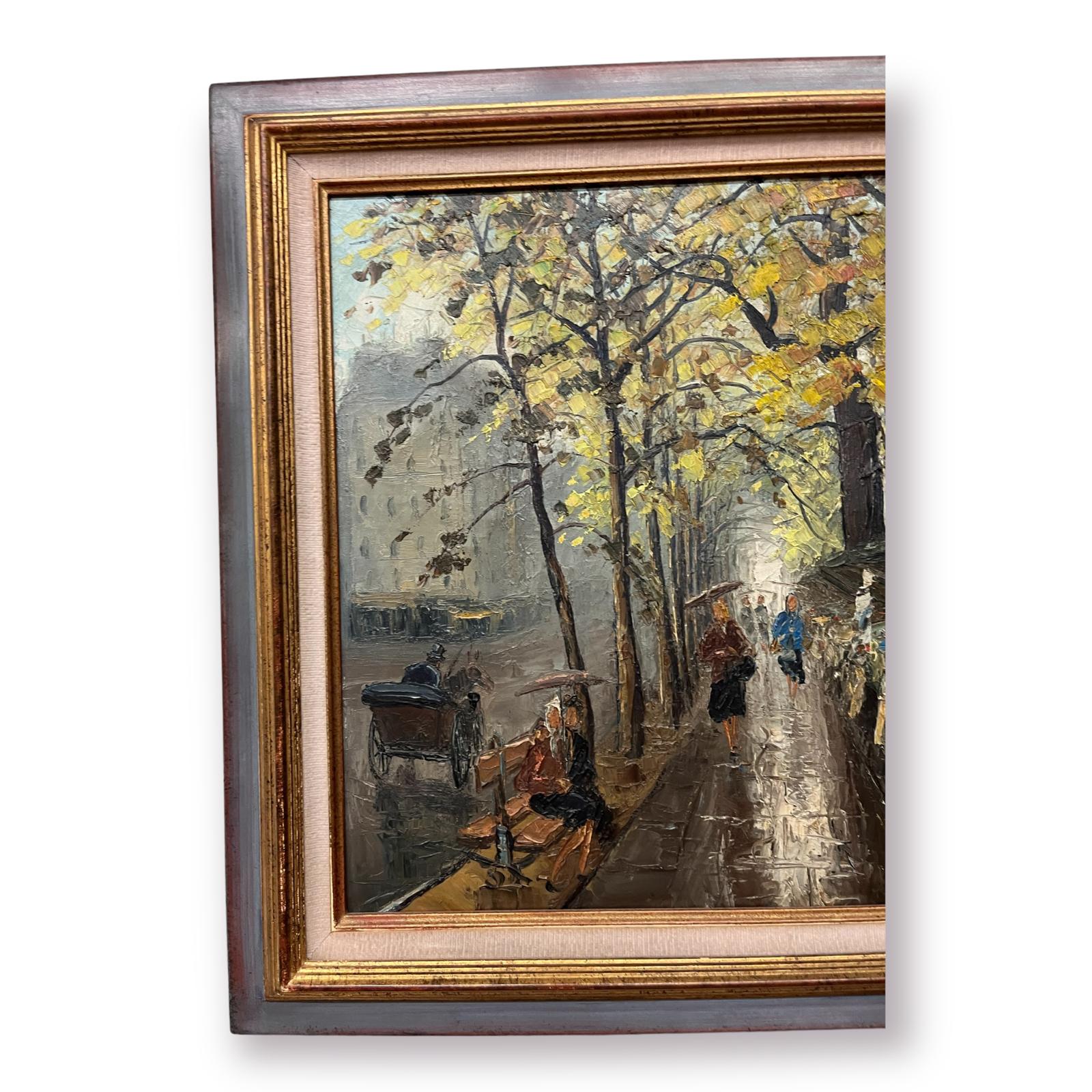 Oil on canvas rue de Paris