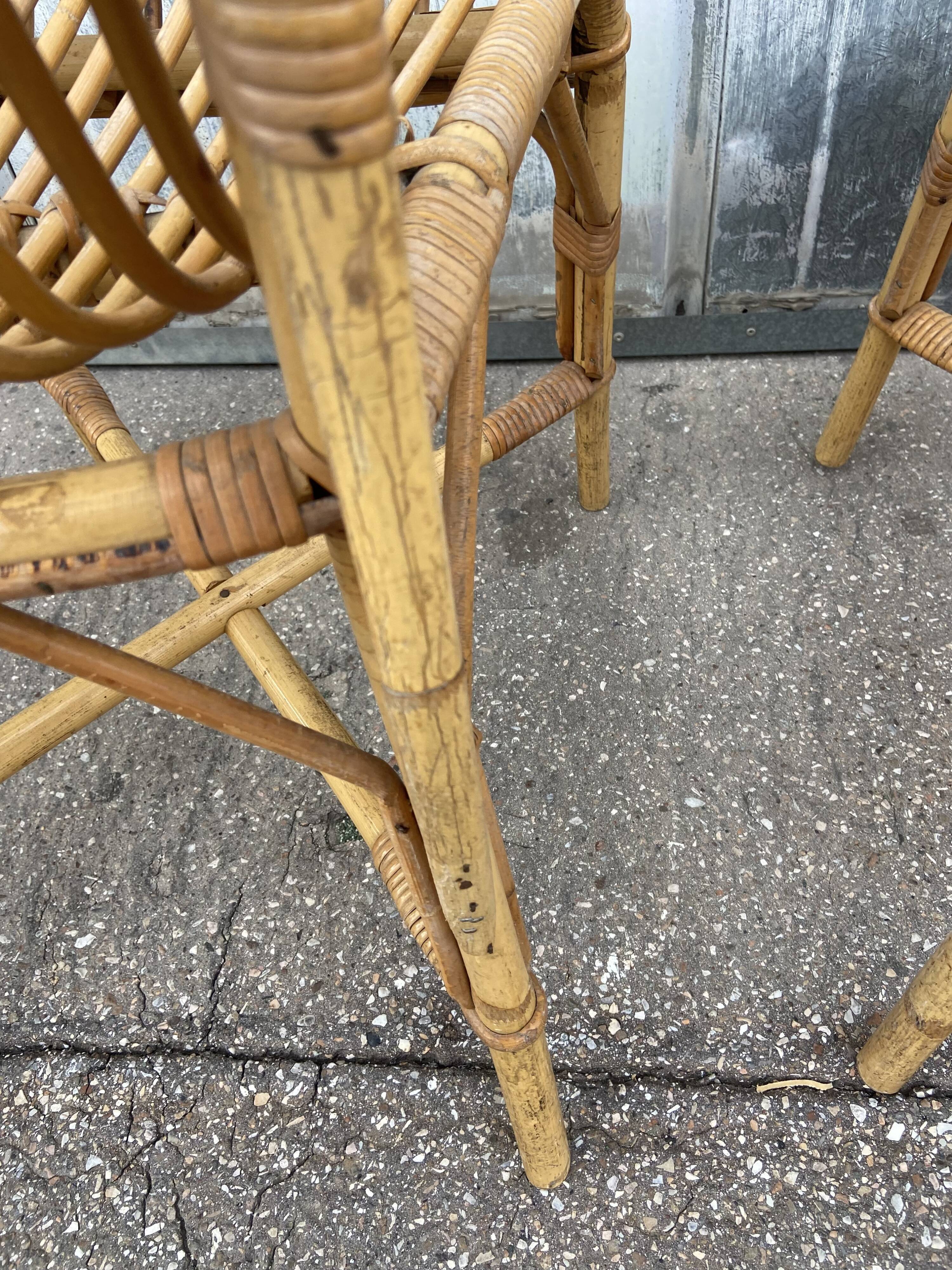 Pair of vintage rattan chairs