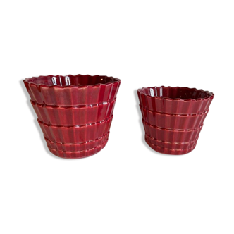 Pair of pots covers 30s ceramic france
