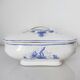 Dish with porcelain lid decoration blue flowers