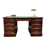 Classic English Desk with Green Leather