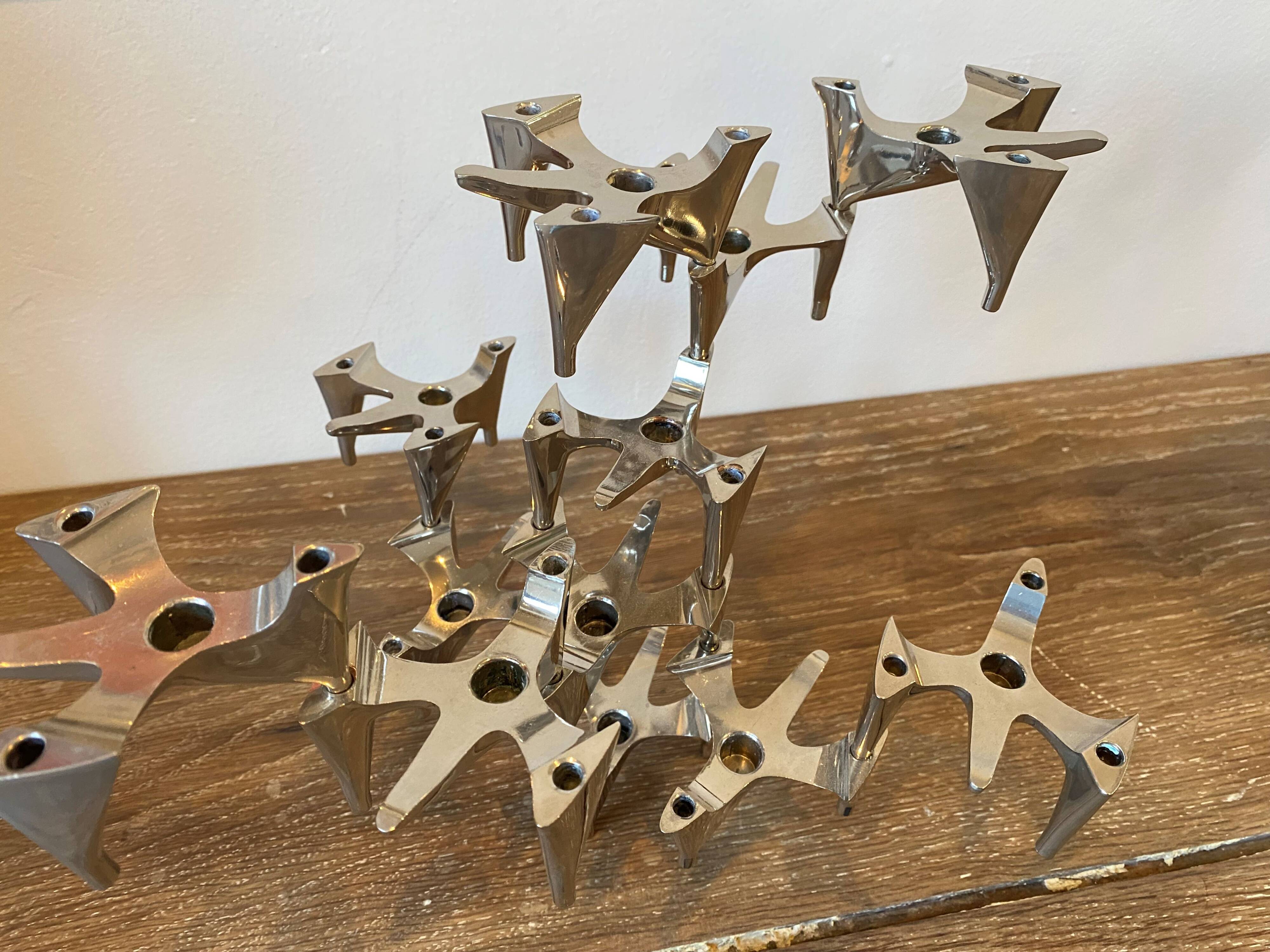 3 modular Vogelflug Hammonia candlesticks, 1970