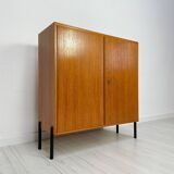1960s Small Vintage Teak Cabinet with Metal Legs