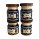4 old blue and white delfts earthenware spice jars