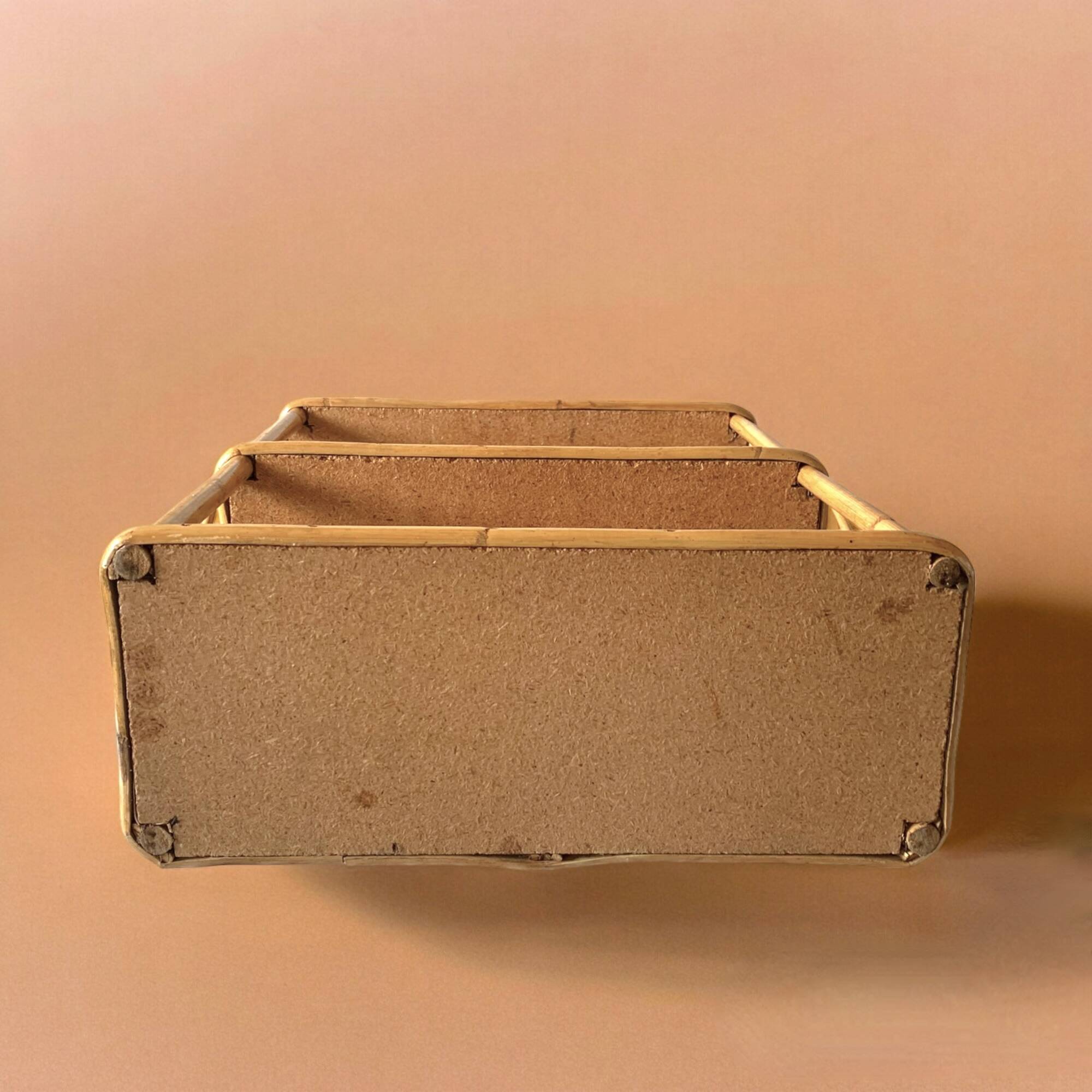 Vintage bamboo and rattan shelf