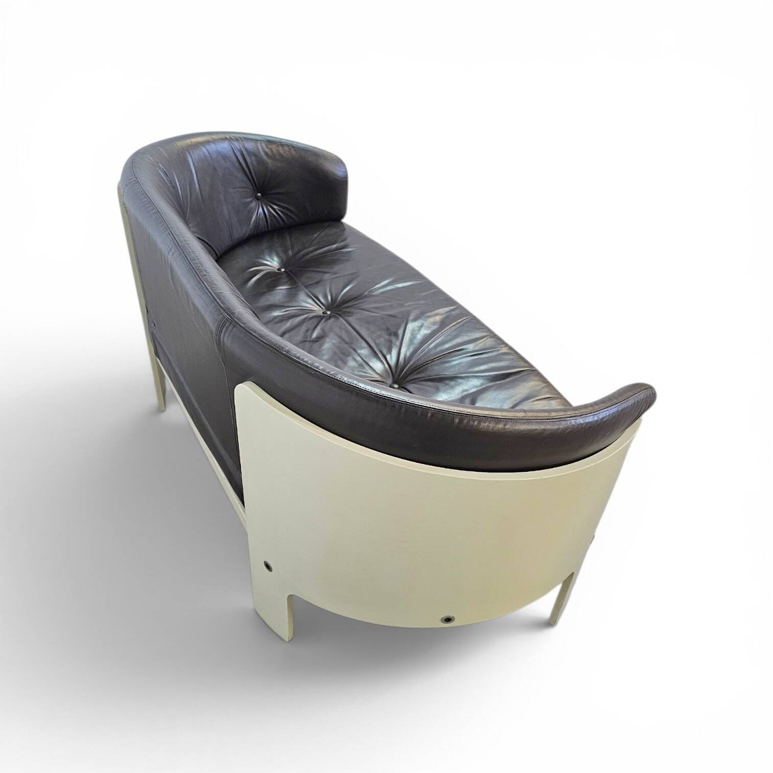 Bz49 sofa by Hans Ell for 't Spectrum / 1970 / dark brown leather
