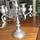 Pair of solid tin candlesticks