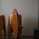Antique Swedish round folding table in burl wood, early 19th century.