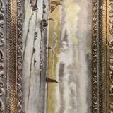 Lot of 2 old marine paintings on wood signed G. Haubois - Gilded frame