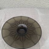 Brown glass cup vintage floral pattern