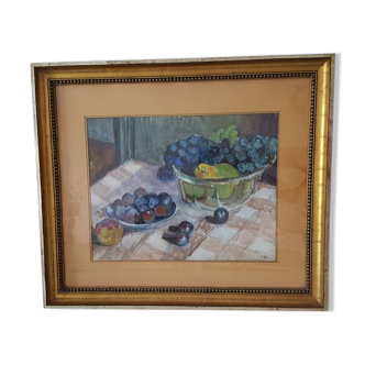 Tableau école du XXe panier de fruit