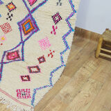 Tapis berbère losanges coloré 252 x 134 cm