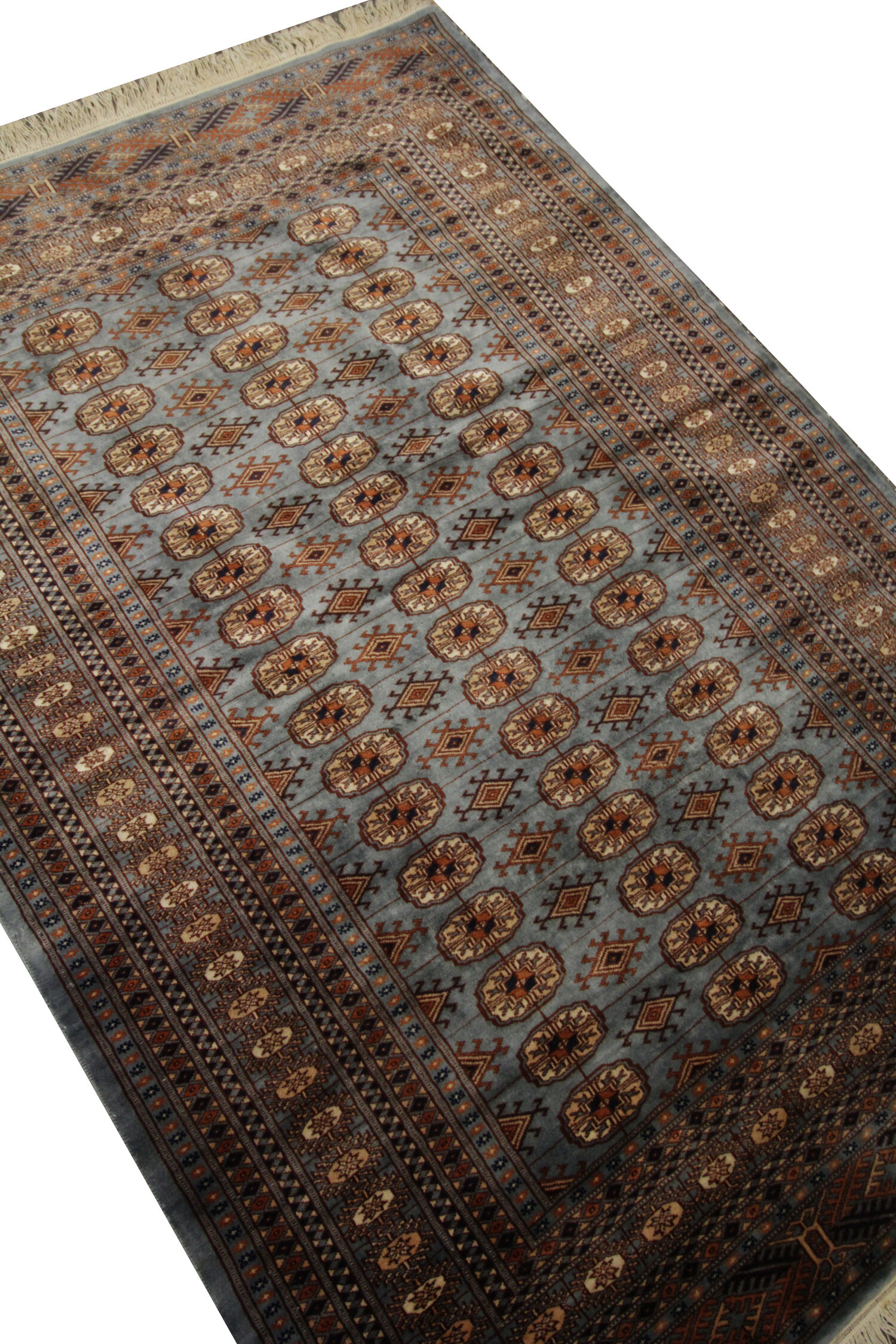 Traditional Hand Made Blue Wool Area Rug- 124x180cm