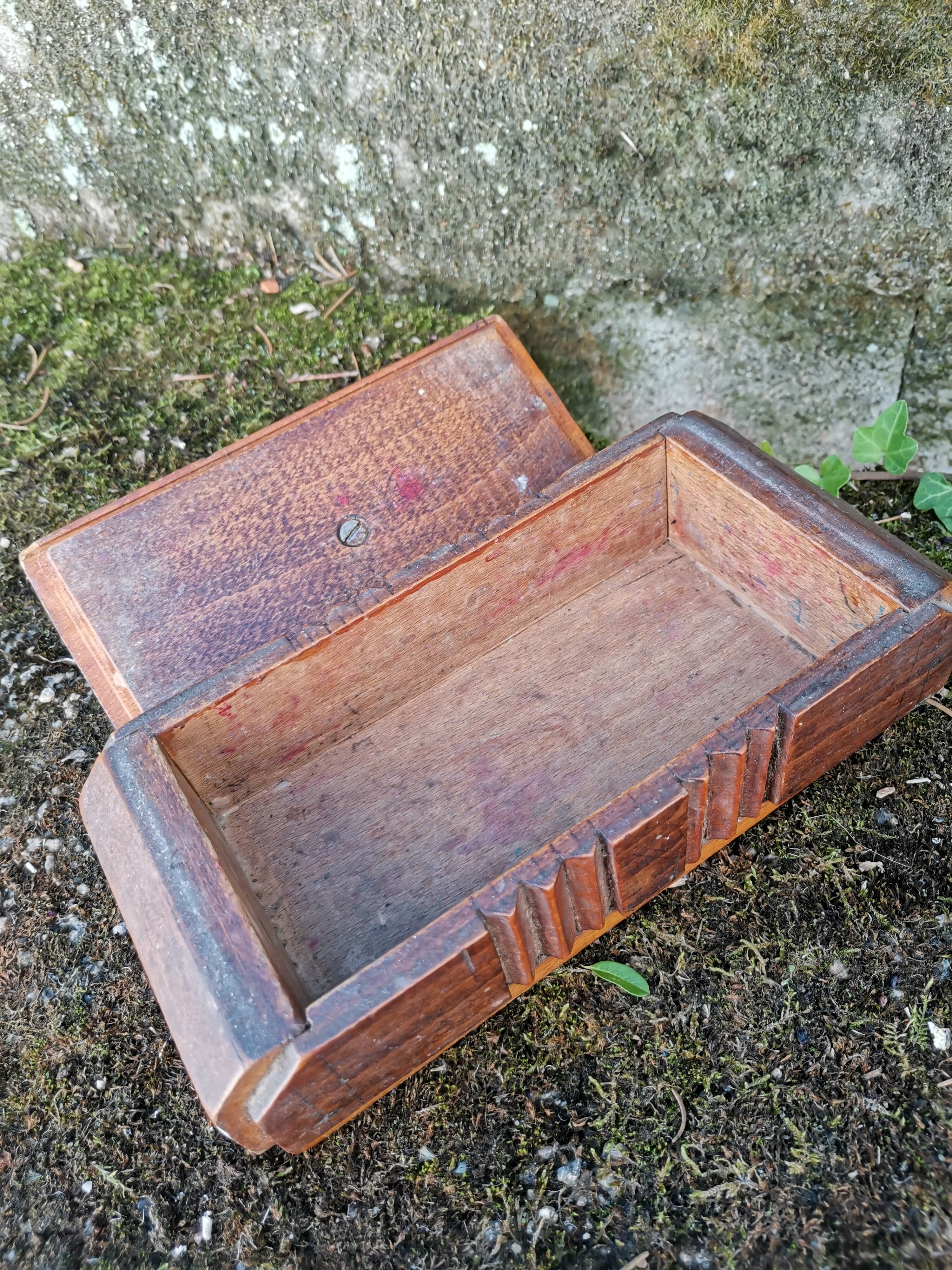 Carved wooden box