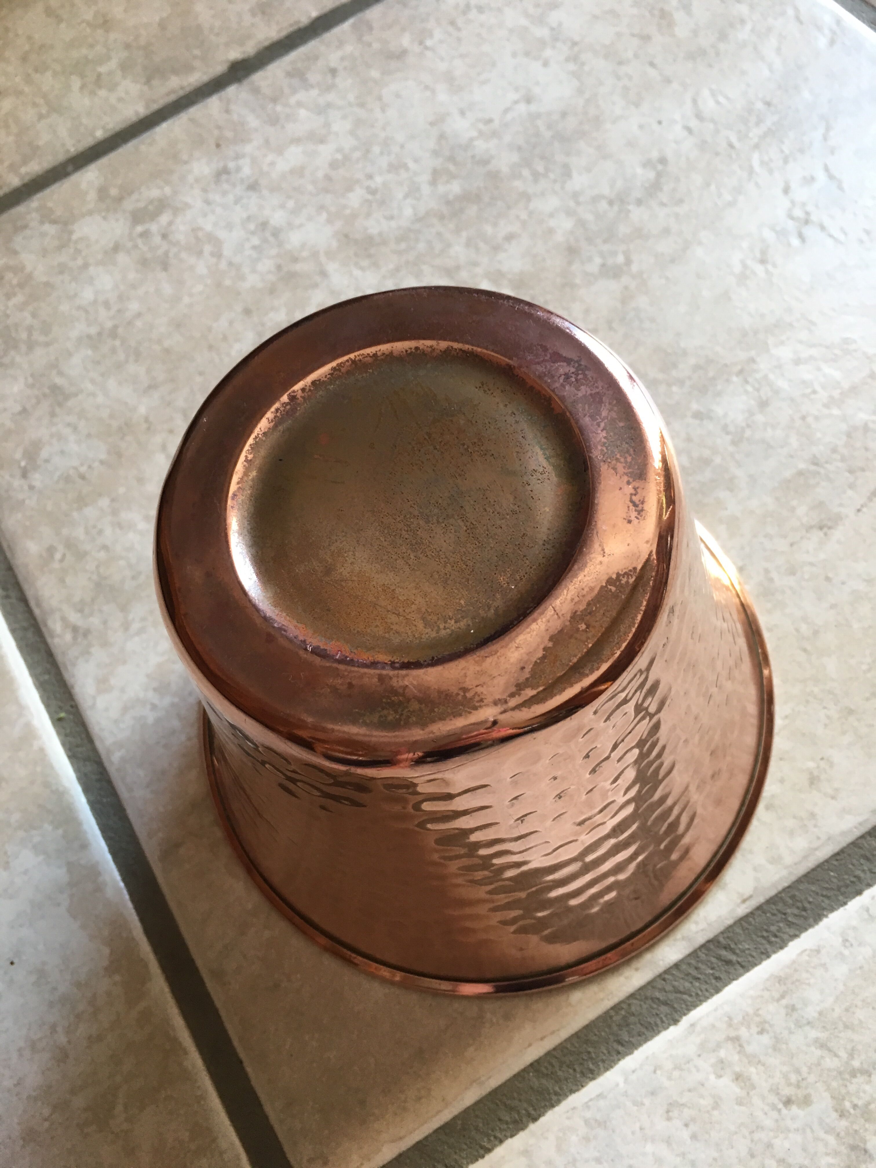 Hammered copper pot cover