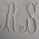 Cotton top sheet, open top edge, embroidered monogram
