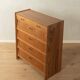 Classic shoe cabinet from the 1960s, walnut veneer, four drop-down doors, two drawers