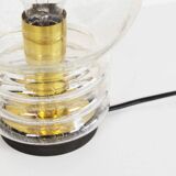 Wonderful 1970s bubble glass and brass table lamp by Glashutte Limburg