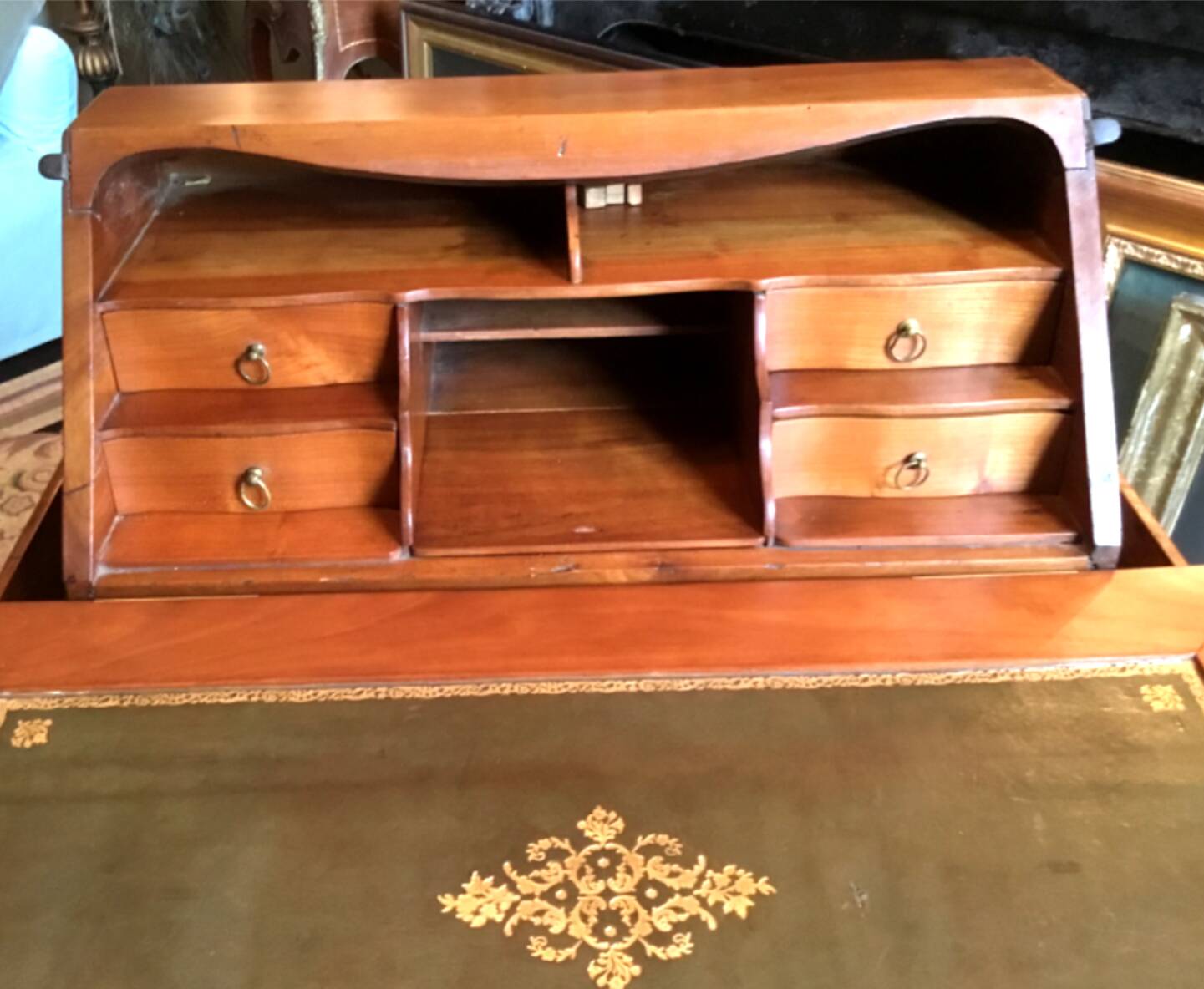 Louis XV style cherry wood capuchin desk with system