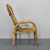 1950s “French Riviera” Rattan Armchair, Italy