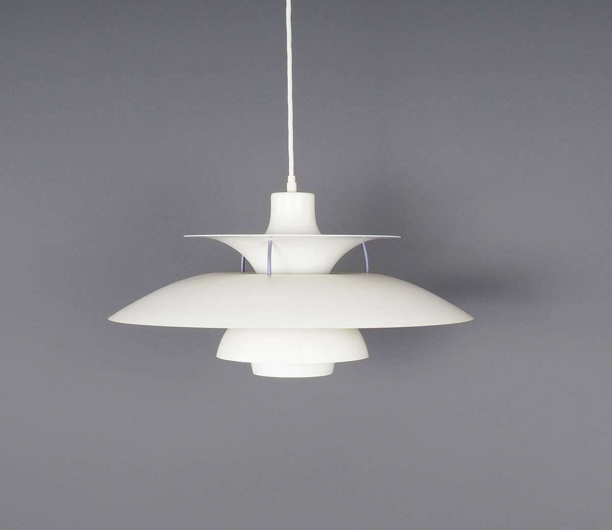 Louis Poulsen PH5 white hanging lamp, 1970s