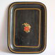 Black toleware painted metal serving tray 19th century