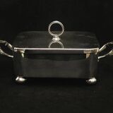 Victorian silver metal butter dish